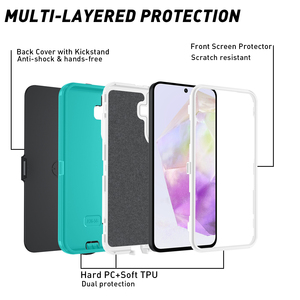 Étui robuste pour <span class=keywords><strong>Samsung</strong></span> Galaxy A37 A57 A27 A07 A17 A56 A55 A54 avec clip de ceinture, étui antichoc avec béquille rotative à 360 degrés - Product Image 2