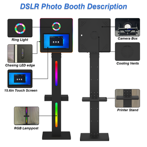 Coque de photomaton numérique avec écran LCD en métal blanc, Glam <span class=keywords><strong>Bot</strong></span> Dlsr Led, photomaton en plein air, coque de photomaton Dslr avec filtre Glam - Product Image 2