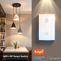 Interrupteur intelligent Tuya, contrôle par application, écran AMOLED tactile, interrupteur mural intelligent 1/2/3 voies + RF 433, norme américaine, Wi-Fi 110-240V