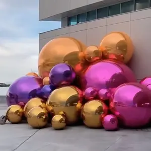 Ornamento personalizzato gigante per le vacanze del centro commerciale decorazione palloncino a specchio palle di natale gonfiabili