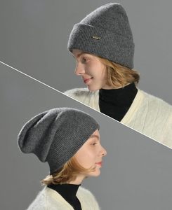 Bonnet d'hiver 100% <span class=keywords><strong>laine</strong></span> mérinos jacquard côtelé pour femmes et hommes, doux, chaud, double couche, style slouchy, Y2K, importé - Product Image 6