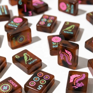 Juego de Mahjong Americano de Una Sola Capa con Grabado de la Serie Joy, 160 Piezas, de Lujo, con Diseño de Concha de Tortuga, para Navidad, Marca Miss Pearl - Product Image 5