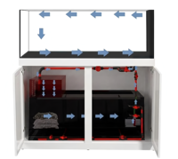 Aquarium avec pompes à eau, verre à faible teneur en fer, filtre de fond pour récif marin, bac à fond pour poissons-clown et coraux, aquascaping
