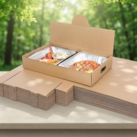 Boîte à lunch pliable en carton ondulé ZY Factory pour 2 récipients en aluminium, robuste et sûre pour les aliments chauds ou froids à emporter