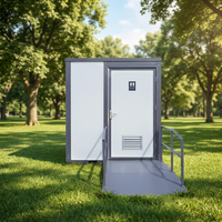 Cabine de toilette portable accessible aux fauteuils roulants Suihe, salle de bain modulaire pour handicapés avec rampe, barres d'appui de sécurité, WC préfabriqué extérieur