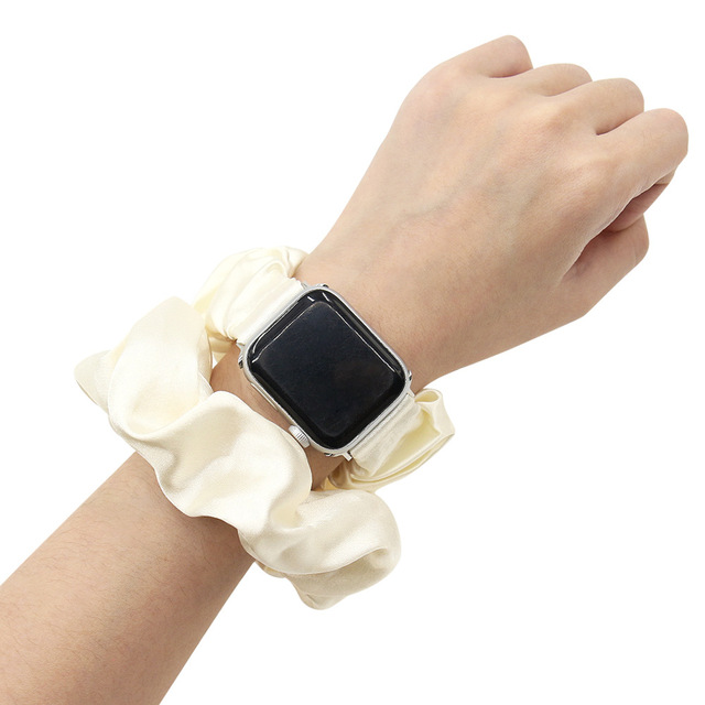Scrunchie Elastic Watchband Compatible with Apple Watch Fabric Band for Iwatch 49mm 45mm 41mm 38mm 40mm 42mm 44mm Strap Bracelet