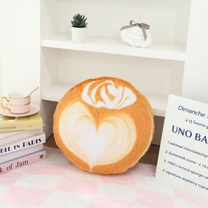 Nueva llegada de peluche café Latte arte tiro almohada muñeco de peluche hogar Decoración sofá dormir almohada suave café arte cojín muñeca - Product Image 3