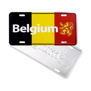 Plaques d'immatriculation de voiture décoratives en aluminium métallique souvenir de <span class=keywords><strong>Belgique</strong></span> avec logo personnalisé en relief, technique de moulage sous pression, <span class=keywords><strong>plaque</strong></span> nominative <span class=keywords><strong>personnalisée</strong></span> - Product Image 2