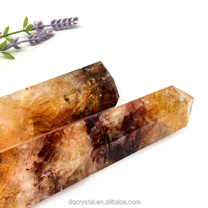 Nhà Máy Giá Tự Nhiên Lửa Thạch Anh Lớn Điểm Tiêu đề Tinh Thể Màu Đỏ Wands Đá Điểm Pha Lê Wands Cho Trang Trí Nội Thất Và Phong Thủy - Product Image 3