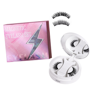Großhandel Eigenmarke Wiederverwendbare 3D Seiden Wimpern im Half-Corner-Stil Magnetische Cat-Eye Natürliche Falsche Wimpern Kit mit Applikator Etui und Logo - Product Image 2