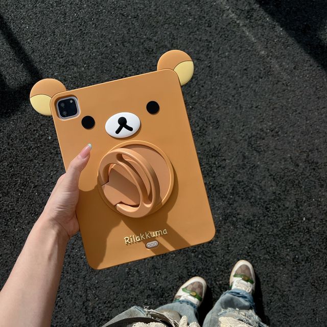 3D Cartoon Cute Anti-fall Brown Bear Silicone Tablet Case for iPad Pro 10.9 10.2 9.7 mini1 2 3 4