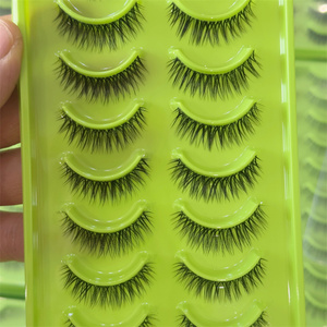 Faux cils de mariée glamour à bande transparente, personnalisables en gros, 3/5 paires, bande invisible ultra-fine, style <span class=keywords><strong>manga</strong></span> - Product Image 4