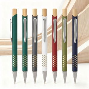 Stylo bille publicitaire en bambou écologique avec logo, stylo de signature de luxe, stylo personnalisé, idéal pour les cadeaux d'événements d'entreprise - Product Image 1
