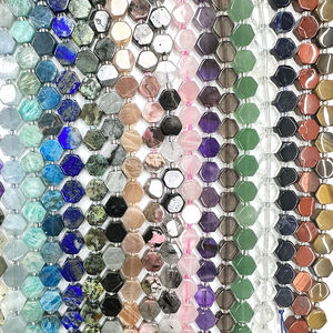 Cuentas sueltas de gemas multicolores de 9x5mm, cuentas hexagonales para pulsera DIY, collar, fabricación de joyas - Product Image 2