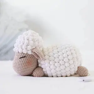 2023 New Design Handmade Eco Cotton Cuddles Time Soft Baby Toys Dolls Gift Crochet Amigurumi Sheep