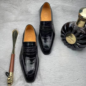 Mocasines de Negocios de Lujo en Piel Genuina de Caimán Zapatos Formales para Hombre con Cintura de Violín Casuales Personalizados Goodyear para Fiesta - Product Image 3