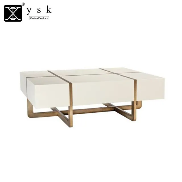 CT-288 Classic High End Design Square White Living Room Coffee Table