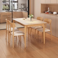 Ensemble Table à Manger et Chaises Style Nordique Luxe Moderne, Rectangle en Marbre et Bois Massif, 4 à 6 Places – Magnifiques Designs pour Petit Mobilier Complet