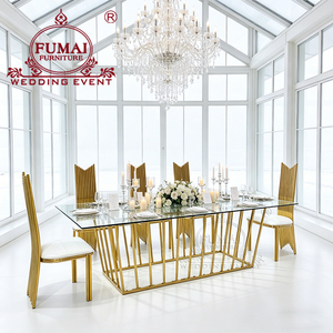 Banquet hall stainless steel <b>space</b> <b>saving</b> complete 12 seater dining <b>table</b> - Product Image 1