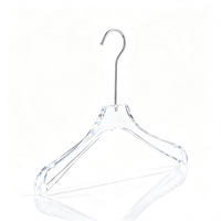 38cm Flachkopf Silberhaken Rutschfeste Hochbelastbare Transparente Acryl-Kleiderbügel für Schrank und Garderobe