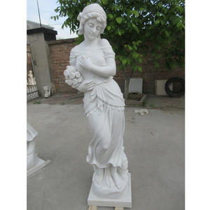 หลุมฝังศพหินอ่อนสีขาวรูปนางฟ้าหินอ่อนสีขาวของตกแต่งสวนแกะสลักด้วยมือขนาดชีวิต - Product Image 2