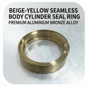 Joint d'étanchéité cylindrique beige-jaune sans soudure en alliage d'aluminium bronze de qualité supérieure pour applications de pompage - Product Image 1