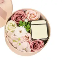 Fleur artificielle 5-6 cm savon PE unique tête de fleur de Rose avec boîte cadeau