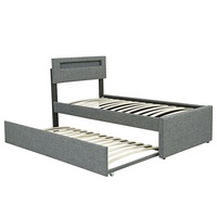 Willsoon Nouveau design Ensembles de meubles de salon Canapés-lits en bois rembourrés avec panneau LED Style contreplaqué pour la maison