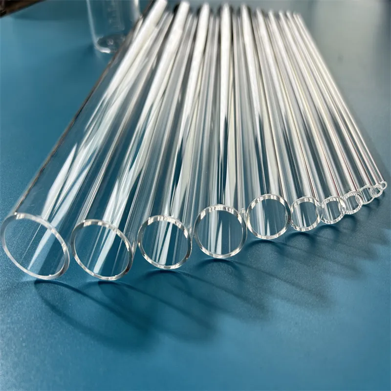 צינור זכוכית קוורץ מותאם אישית במפעל צינור קוורץ צינור זכוכית שקוף עמיד בחום