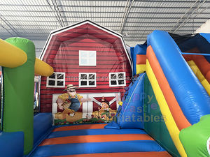 Vente en gros de château de saut de fête <span class=keywords><strong>Maison</strong></span> de rebond de vache pour enfants avec toboggan - Product Image 4