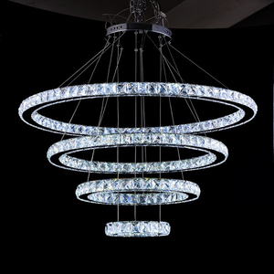 JYLIGHTING 2-Ring LED Kristall-Wanhänger Hanglicht modern Restaurant Kronleuchter Indoor Home Hotel Bar Schlafzimmer Esszimmer 220 V - Product Image 2