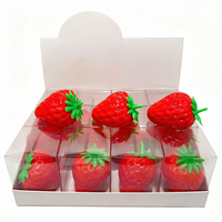 Jouet anti-stress en TPR à rebond lent en forme de fraise, jouet à pétrir, ensemble de 12 pièces le plus vendu pour filles de 14 ans et plus, facile à utiliser