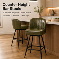 Tabouret de bar pivotant de style moderne de haute qualité avec assise carrée, pour îlot de cuisine, chaise de bar, tabouret de bar à hauteur de comptoir