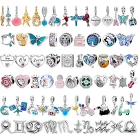 Nouveaux charms et perles en argent sterling 925, motifs Lune, Parfum, Chaussures de danse, compatibles avec les bracelets et joncs de marque, pour la création de bijoux DIY, cadeau pour femme