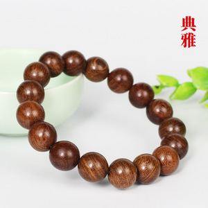 Golden Sandalwood <b>Bracelet</b> 12mm Single Loop Wooden Buddhist Beads Unisex Gift Jewelry - Product Image 4