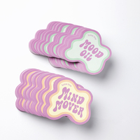 Etiqueta Autoadhesiva Impermeable con Logotipo de Diseño Personalizado, Adhesivo de Vinilo con Dibujos Animados, Impresión Personalizada, Adhesivos Troquelados
