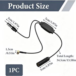 Câble adaptateur d'extension d'antenne radio universel pour voiture avec connecteur SMB, actif AM/FM/<span class=keywords><strong>DAB</strong></span>, fabriqué en Chine - Product Image 2