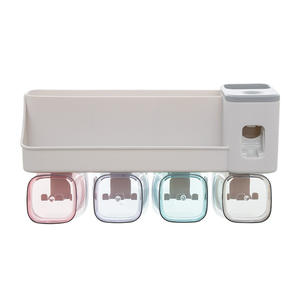 Soporte para cepillos de dientes Xitianlong con ventosa, dispensador doble de pasta de dientes, estante de almacenamiento minimalista para baño - Product Image 3