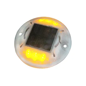 Luci Solari Lampeggianti CadSolar per Pavimentazione Stradale, Impermeabili IP68, Anti-UV, in PC, con <span class=keywords><strong>6</strong></span> LED, per Vialetti e Segnalazione Stradale >1000m - Product Image 1