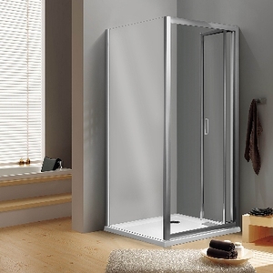 Mampara de Ducha Plegable Moderna de 90 cm con Puerta Corredera de Vidrio Templado para Baño - Product Image 1