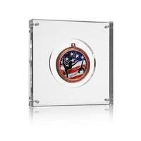Boîte de présentation magnétique en acrylique transparente haute définition pour pièces de monnaie, badges, médailles, objets de collection, fabriquée en Chine