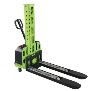 500kg Lifting 1.1m 1.6 Meters Self Load Electric Pallet Truck Lift Stacker With Lithium Battery