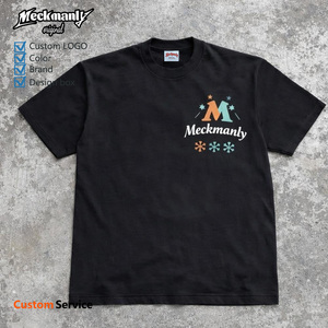 Camiseta Meckmanly para Hombre, Estampado de Flores Rosadas, Cuello Redondo, Manga Corta, Estilo Urbano, 100% Algodón Jersey, Transpirable - Product Image 3