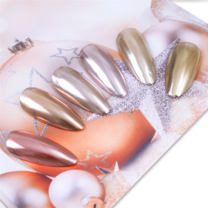Poudre à ongles effet miroir Aurora Chrome Or Rose, pigment électrolytique titane pour nail art gel pailleté - Product Image 6