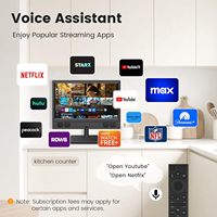 Televisor Inteligente Negro de 15.6 Pulgadas HD 1080p LED 60Hz con Altavoz Integrado, Sintonizador Digital ATSC, Entradas WiFi/USB/AV con Miracast, Pantalla Plana Ancha