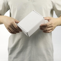 Carton d'expédition au design de luxe avec logo personnalisé, enveloppe en noir et blanc, boîtes de papier ondulé