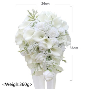 Bouquet da Sposa Moonyan in Seta PU a Goccia d'Acqua con Fiori a Cascata, per Sposa, Accessorio Fotografico, Simulazione per Interni/Esterni - Product Image 6