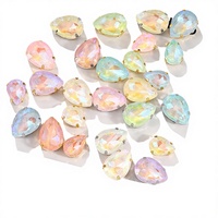 Strass en verre Selina en forme de goutte, couleur mocha fluorescente, à griffes, pour accessoires vestimentaires, chaussures, chapeaux, sacs, robes de mariée