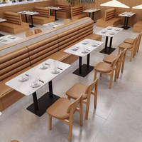 Tables et chaises modernes Foshan Meubles de restaurant commercial en bois massif en cuir PU taille personnalisable
