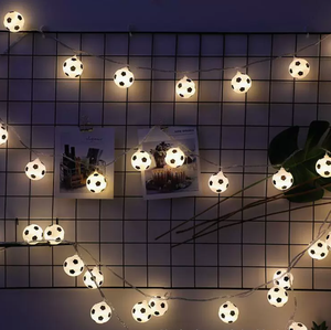 Guirlandes lumineuses LED en forme de ballon de football, lumières féériques, rechargeables, fonctionnant sur batterie, USB, étanches IP44, décoration de Noël pour la maison - Product Image 3